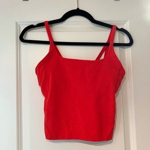 Lululemon Strappy Nulu Shelf tank top in Carnation Red